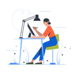 Design studio modern flat concept